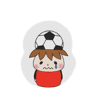 サッカーサポータースタンプ(レッド)（個別スタンプ：14）