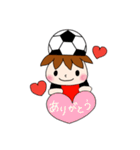 サッカーサポータースタンプ(レッド)（個別スタンプ：16）