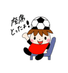 サッカーサポータースタンプ(レッド)（個別スタンプ：18）