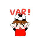 サッカーサポータースタンプ(レッド)（個別スタンプ：21）