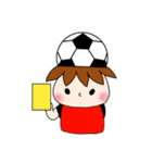サッカーサポータースタンプ(レッド)（個別スタンプ：32）