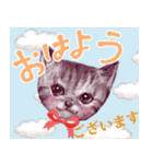 再販【トラ猫＆白猫】動く！ペットたち（個別スタンプ：5）