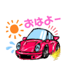 リロさんの赤いスポーツカーで挨拶（個別スタンプ：1）