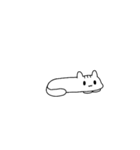 表情豊かゆるゆるのびねこスタンプ 白Ver.（個別スタンプ：1）