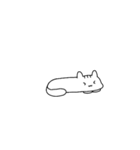 表情豊かゆるゆるのびねこスタンプ 白Ver.（個別スタンプ：3）
