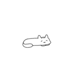 表情豊かゆるゆるのびねこスタンプ 白Ver.（個別スタンプ：10）
