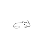 表情豊かゆるゆるのびねこスタンプ 白Ver.（個別スタンプ：14）
