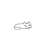 表情豊かゆるゆるのびねこスタンプ 白Ver.（個別スタンプ：15）