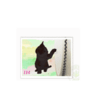 切手フレームで猫の可愛い仕草1-3（個別スタンプ：16）