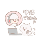 白きのこ君と白猫ちゃん（個別スタンプ：22）