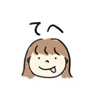 ボブヘアガール、（個別スタンプ：34）
