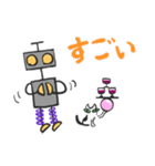 ロボットと猫（個別スタンプ：8）