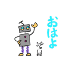 ロボットと猫（個別スタンプ：21）