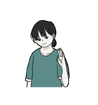 緑の服のあの子（個別スタンプ：1）