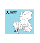 岐阜県の市町村地図 その1（個別スタンプ：2）