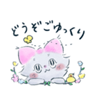 丁寧なリボンみみのねこ（個別スタンプ：31）