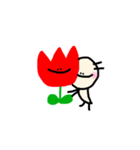 あきおくん(ウーパールーパー)のお花畑（個別スタンプ：1）