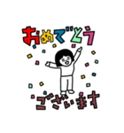 （BIG字）モノクロおかっぱちゃん〜挨拶編（個別スタンプ：11）