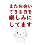 日文大貼圖巧克力大字可愛白貓-常用問候（個別スタンプ：38）