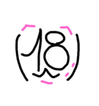 カッコのなかの顔数字（個別スタンプ：18）