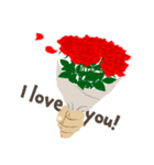 英語/「愛してる」赤い薔薇（個別スタンプ：6）
