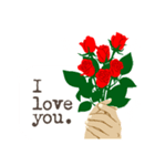 英語/「愛してる」赤い薔薇（個別スタンプ：7）