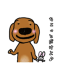 ミニチュアダックス 茶色い犬（個別スタンプ：22）