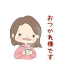 【日常＆敬語】可愛すぎない女の子（個別スタンプ：10）