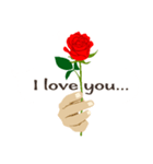 英語/バイリンガル『 愛してる 』薔薇の花（個別スタンプ：2）