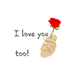 英語/バイリンガル『 愛してる 』薔薇の花（個別スタンプ：5）