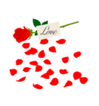 『愛してる・大好き』赤い薔薇の花（個別スタンプ：19）