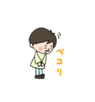 ショートカットママとおかっぱ娘（個別スタンプ：3）
