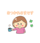 やさしい女の子のスタンプ（個別スタンプ：4）