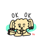 もじゃもこ犬の挨拶スタンプ（個別スタンプ：14）