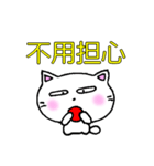 良く使う言葉中国語簡体字 白猫のミャウ（個別スタンプ：12）