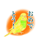 黄色と緑のセキセイインコ、ミントくん 2（個別スタンプ：5）