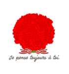 フランス語/『愛してる』赤い薔薇の花（個別スタンプ：8）