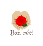 フランス語/『愛してる』赤い薔薇の花（個別スタンプ：11）
