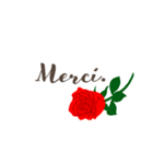フランス語/『愛してる』赤い薔薇の花（個別スタンプ：12）