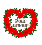 フランス語/『愛してる』赤い薔薇の花（個別スタンプ：23）