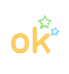 普通のかわいい文字スタンプ（個別スタンプ：1）
