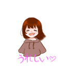 茶髪の可愛いパーカーちゃん（個別スタンプ：1）