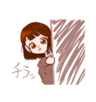 茶髪の可愛いパーカーちゃん（個別スタンプ：2）