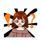 茶髪の可愛いパーカーちゃん（個別スタンプ：5）