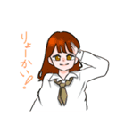 制服の女の子たち（個別スタンプ：8）