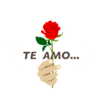 スペイン語/『愛してる』赤い薔薇の花（個別スタンプ：2）