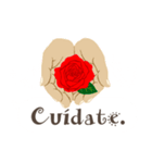 スペイン語/『愛してる』赤い薔薇の花（個別スタンプ：11）