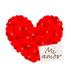 スペイン語/『愛してる』赤い薔薇の花（個別スタンプ：21）