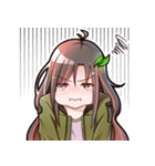 ロングヘア少女（個別スタンプ：9）