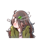 ロングヘア少女（個別スタンプ：10）